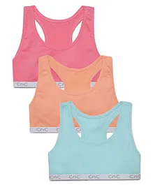 Charm n Cherish Pack Of 3 Solid Sports Bras - Multi Colour