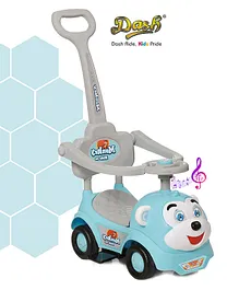 Dash Monkey  3 In 1 Ride On Baby Car with Music & Horn Parental Handle with Safety Harness Ride On - Blue