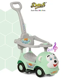 Dash Monkey  3 In 1 Ride On Baby Car with Music & Horn Parental Handle with Safety Harness Ride On - Green