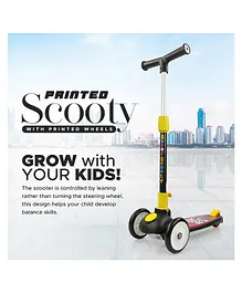NHR Smart Kick Scooter with 3 Level Adjustable Height & Foldable Structure- Black