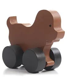 Woods for DUDES Yo Yo Puppy Push and Go Toy - Brown