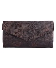 The Clownfish Riddhi Collection PVC Crocodile Finish Snap Flap Closure Bi-Fold Womens Wallet Clutch Ladies Purse with Multiple Card Holders - Maroon