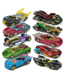 Elecart Superhero Theme Based Die Cast Metal Toy Vehicles Justice Team Cars Set Pack of 10 - Multicolor
