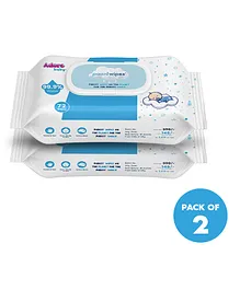 Adore Baby Paani Wipes 99.9 Percent Pure Water Wipes FDA Approved Dermatologically Tested Goodness of Aloe vera -  Pack of 2 - 72 Pieces Each