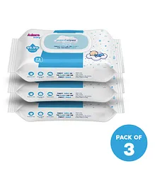 Adore Baby Paani Wipes 99.9 Percent Pure Water Wipes FDA Approved Dermatologically Tested Goodness of Aloe vera -  Pack of 3 - 72 Pieces Each