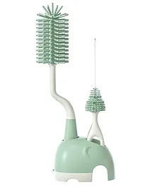 Adore Li'l Tusker 3 in 1 Bottle Cleaning Brush kit with Drying Stand - Green