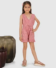 Jelly Jones Sleeveless Stripes Printed Jumpsuit - Pink
