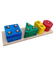 Gyanotoy Shape & Column Matching Toys Multicolour - 17 Pieces