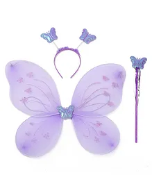 Babymoon Butterfly Fairy Angel Costumes Baby Wings Photography Props - Set of 3 Purple