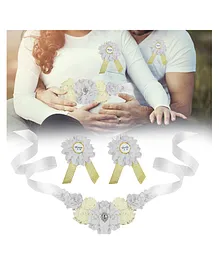 Babymoon Pregnant Woman Baby Shower Props Set of 3 - White