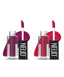 NEUD Matte Liquid Lipstick Combo Boss Lady and Perfect Pout With Two Lip Gloss Free - 6 ml