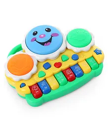 House Of Kids Piano Drum Musical Drum & Electronic Piano Keyboard Toy With Animals Sounds - Multicolour