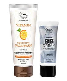 TNW  The Natural Wash Combo of 2  BB Cream  01  Light Shade 30gm  Vitamin C Exfoliating Face Wash 100ml