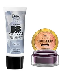 TNW  The Natural Wash Combo of 2  BB Cream  01  Light Shade 30g Beetroot Lip Balm 5gm