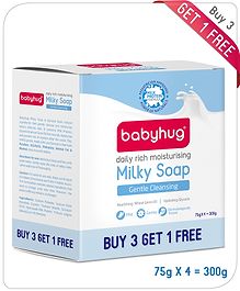 Babyhug Daily Rich Moisturising Milky Soap 4 x 75 g - Buy 3 Get 1 Free