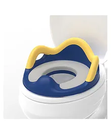 KidDough Baby Potty Training Seat Soft Comfortable Cushion Seat High Back Support For Kids Non-Slip With Splash Guard Toilet Seat with Handles Potty Seat - Blue & Yellow