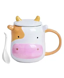 SANJARY Ceramics Mug Stylish Mug with Lid 450 ml Pack of 1