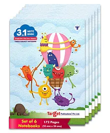 Target Publications 3 in 1 Notebook Pack of 6-  172 Pages Each