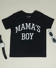 Be Awara Half Sleeves Mama's Boy  Printed Tee - Black