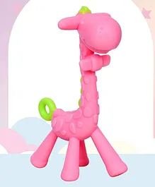 Kritiu Baby Giraffe Shape Silicone Teether - Pink