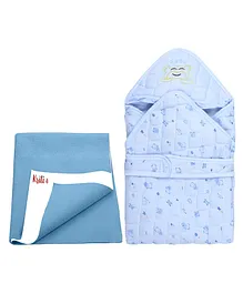 Kritiu Baby Drysheet & Sleeping Bag Combo Pack Of 2 - Blue