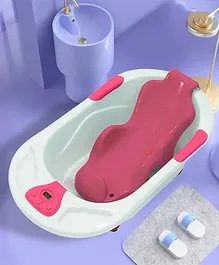Staranddaisy Kiddie Kingdom Splash Baby Bath Tub With Seat Sling And Temperature Sensor And Detachable Wheels - Pink