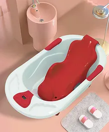 Staranddaisy Kiddie Kingdom Splash Baby Bath Tub With Seat Sling And Temperature Sensor And Detachable Wheels - Red