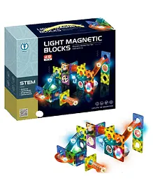 NEGOCIO Light Magnetic Tiles Building Blocks Transparent 3D Clear STEM Educational Magnetic Creative Gift Toys Multicolour - 49 Pieces