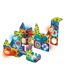 NEGOCIO Light Magnetic Tiles Building Blocks for Kids 3D STEM Educational Toys Magnetic Marble Run Toys - 75 Pieces