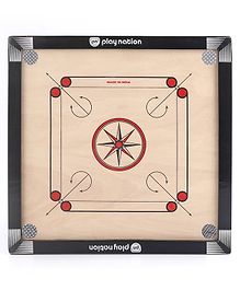 Play Nation 26 Inches Premium Wooden Authentic Carrom Board with Striker, Coins and Powder| Smooth Surface| Excellent Rebound| Birthday Gift| Medium Size| 5 Years+