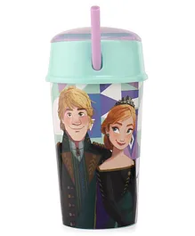Frozen Themed Snacks Tumbler with Straw Multicolour - 400 ml