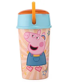 Peppa Pig Themed Snacks Tumbler with Straw Multicolour - 400 ml