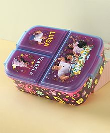 Disney  Multi Compartment Lunch Box With Attractive Print  - Purple