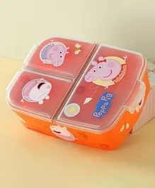 Peppa Pig Multi Compartment Lunch Box With Attractive Print  - Orange