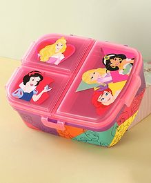 Disney Princess Multi Compartment Sandwich Lunch Box With Attractive Print  - Pink