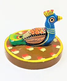 A&A Kreative Box Wooden Peacock Assorted Colours - Blue