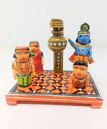 A&A Kreative Box Makhan Chor Leela Pretend Play Story Telling Set Wooden - Multicolour