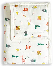Oranges & Lemons Muslin Blanket Comforter Quilt Cute Animals  - White