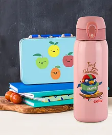 Cello Junior Hot & Cold Stainless Steel Kids Water Bottle Peach - 475 ml