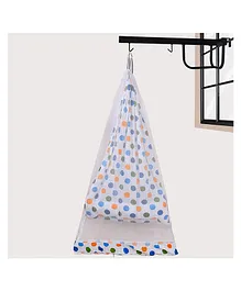132 Window Metal Hanger with Hanging Swing Cradle Bedding Set Mosquito Net and Spring - Blue