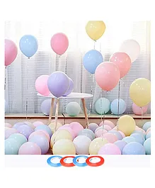 Bubble Trouble 10 Inch Pastel Colored Balloons Macaron Party Decorations Pack of 100- Multicolour