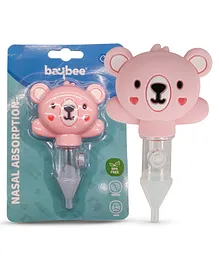 Baybee Elephant Nasal Aspirator Nose Cleaner  BPA Free Cleanable and Reusable - Pink