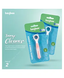 Baybee Soft Silicone Oral Care Baby Tongue Cleaner Pack Of 2 - Blue & Pink
