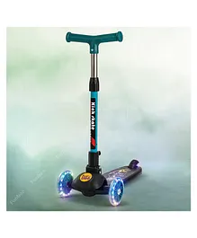 Funbee Phoenix 3 Wheel Skate Scooter for Kids with 3 Height Adjustable Handle LED PU Wheels & Rear Brake - Green