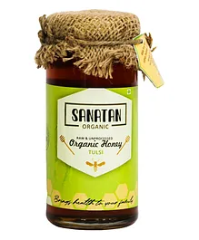Sanatan Organic Mono Floral Tulsi Honey Glass Bottle - 250 g