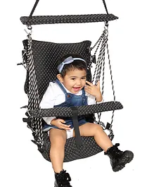 Wishing Clouds Single Seater Swing and Baby Jhula Piccolo Cotton - Black