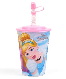 Disney Princess Discover New Friends Sipper Glass with Straw Multicolor- 450 ml