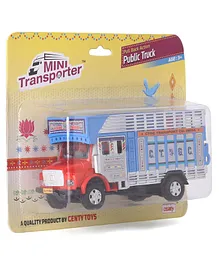 Centy Pull Back Action Public Toy Truck - Blue Red
