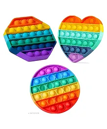 BitFeex Pop Bubble Stress Relieving Silicone Pop It Fidget Toy - Multicolour
