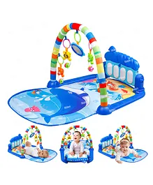 Fiddlerz Multi-Function ABS High Grade Baby Play Mat Gym & Fitness Rack with Hanging Rattles Lights & Musical Keyboard Piano - Multicolor